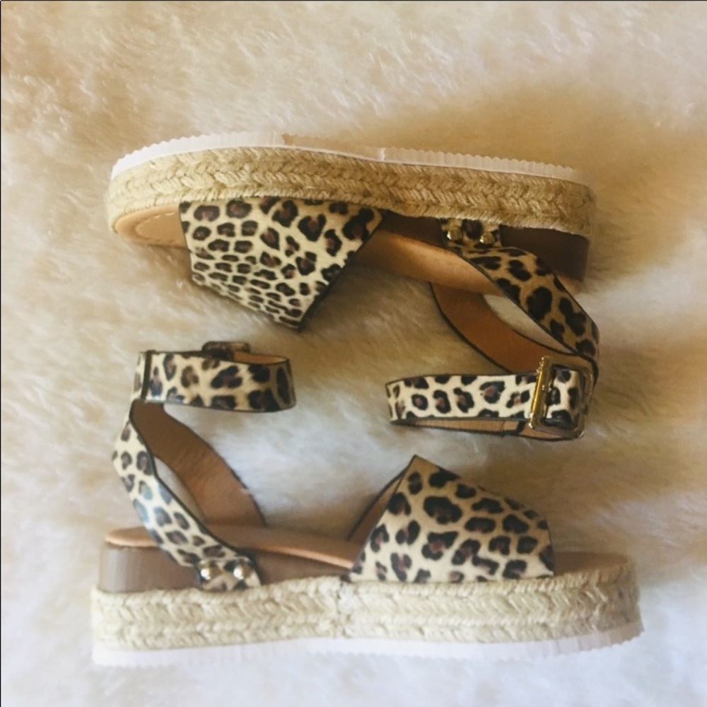 cheetah platform sandals